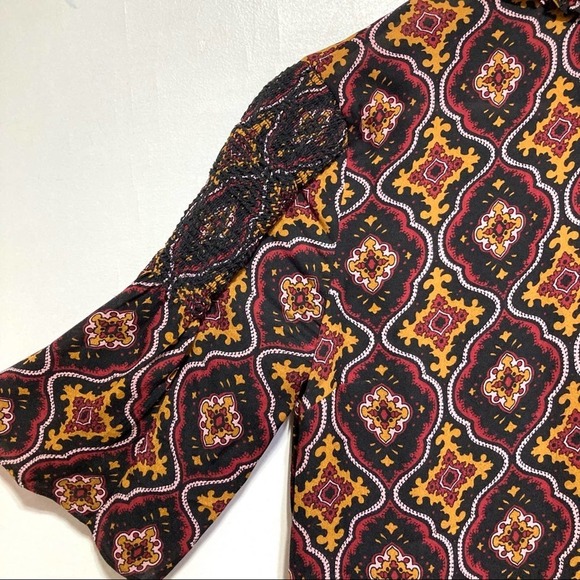 ALC Aubrey Print 100% Silk Mock Neck Top, Size 2 - Picture 8 of 13